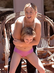 Fiona Luv play fights with Alison